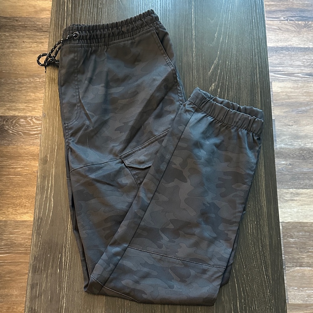 Men's Black Camouflage Jogger Pants